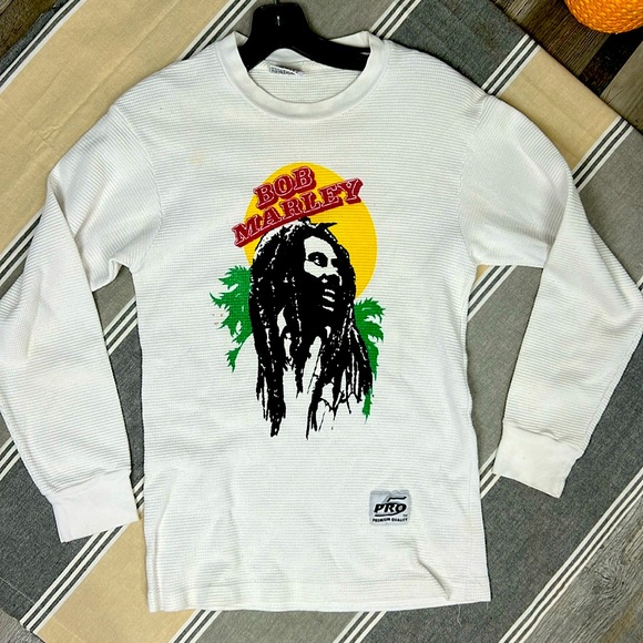 PRO 5 TM Bob Marley  Tee Shirt Size small unisex long sleeve terminal off-white - Picture 1 of 10